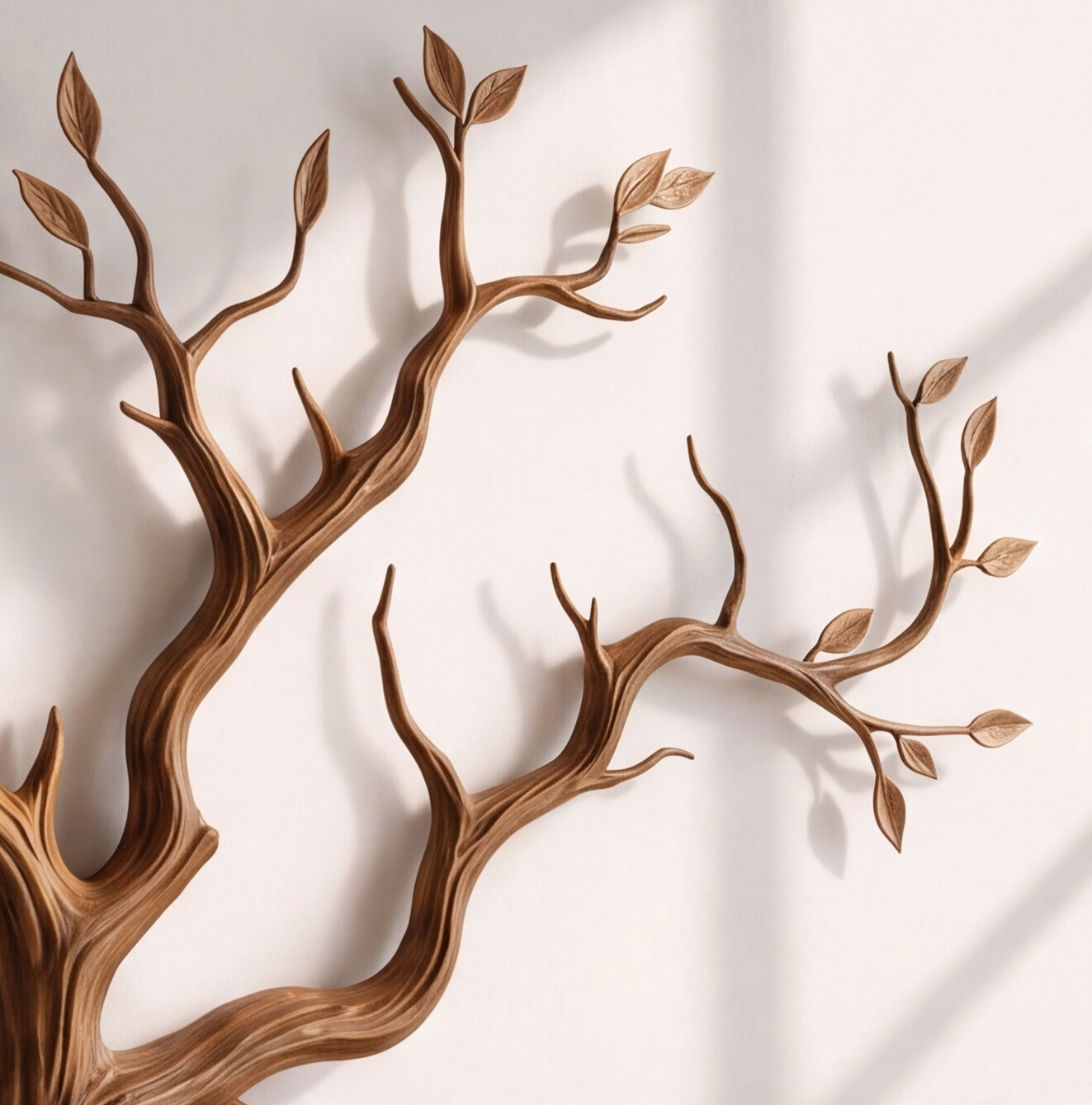 Wall Mounted Solid Wood Tree Wine Rack