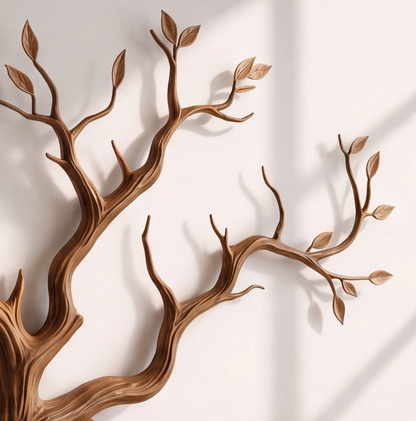Wall Mounted Solid Wood Tree Wine Rack