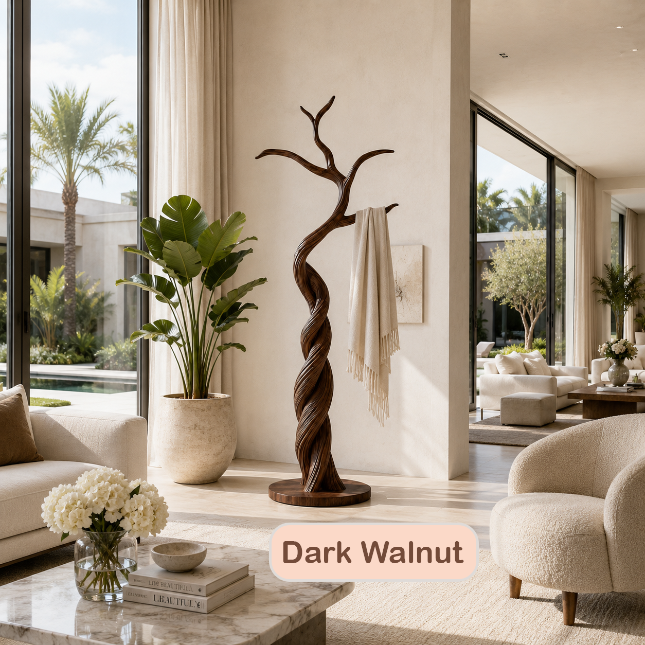 Modern Sculptural Wood Tree Coat Rack