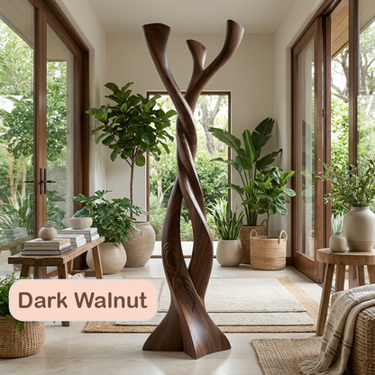 Sculptural Solid Wood Tree Coat Rack
