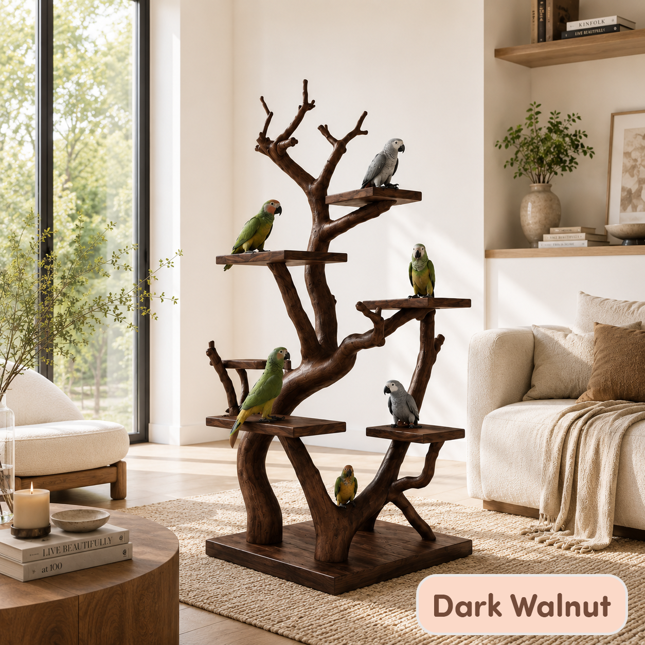 Multi-Level Tree Branch Bird Play Stand