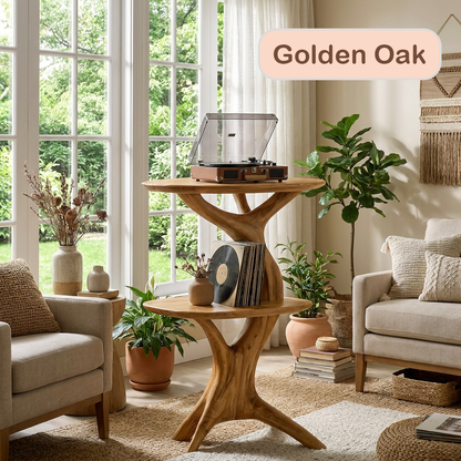 Wooden Tree Record Player Stand