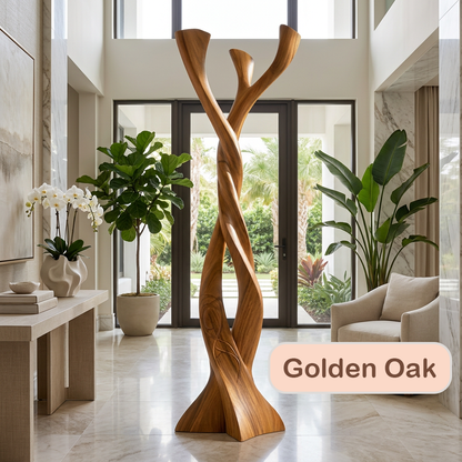 Sculptural Solid Wood Tree Coat Rack