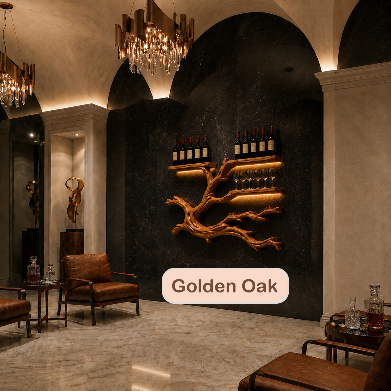Wall Mounted Tree Wood Wine Rack