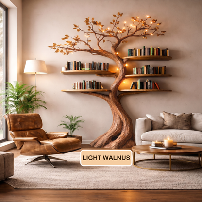 Rustic Modern Tree Wall Mounted Bookshelf