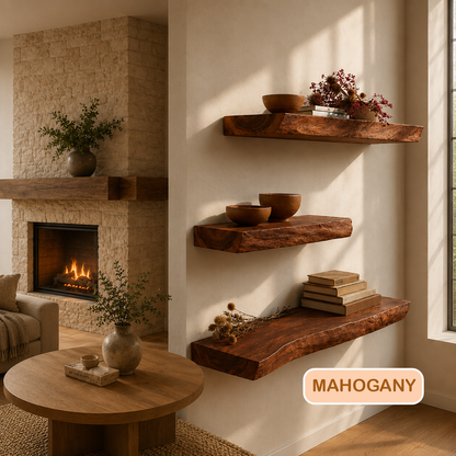 Modern Rustic Live Edge Floating Shelf