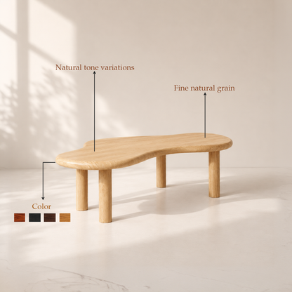 Solid Red Oak Organic Coffee Table