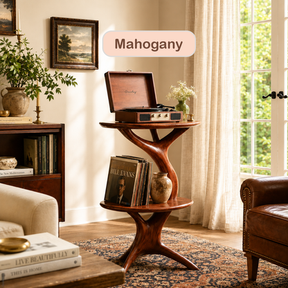 Wooden Tree Record Player Stand