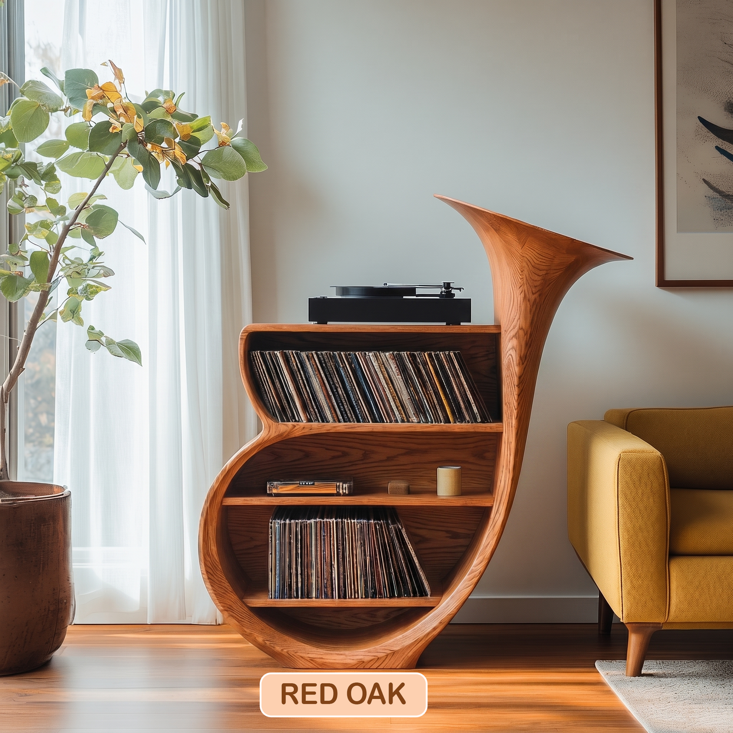 Organic Modern Record Player Stand