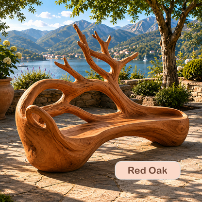 Rustic Solid Wood Tree Root Bench
