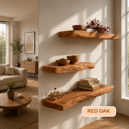 Modern Rustic Live Edge Floating Shelf