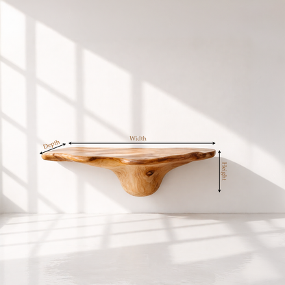 Organic Wood Mushroom Floating Shelf