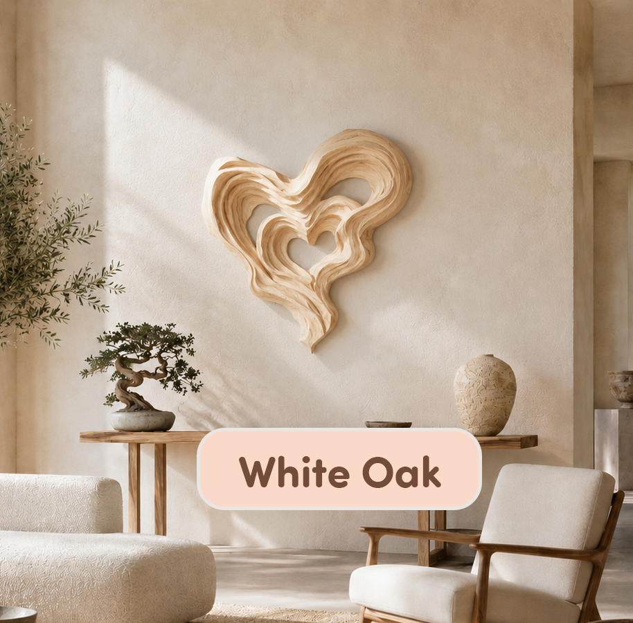 Abstract Wooden Heart Wall Art Sculpture
