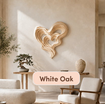 Abstract Wooden Heart Wall Art Sculpture