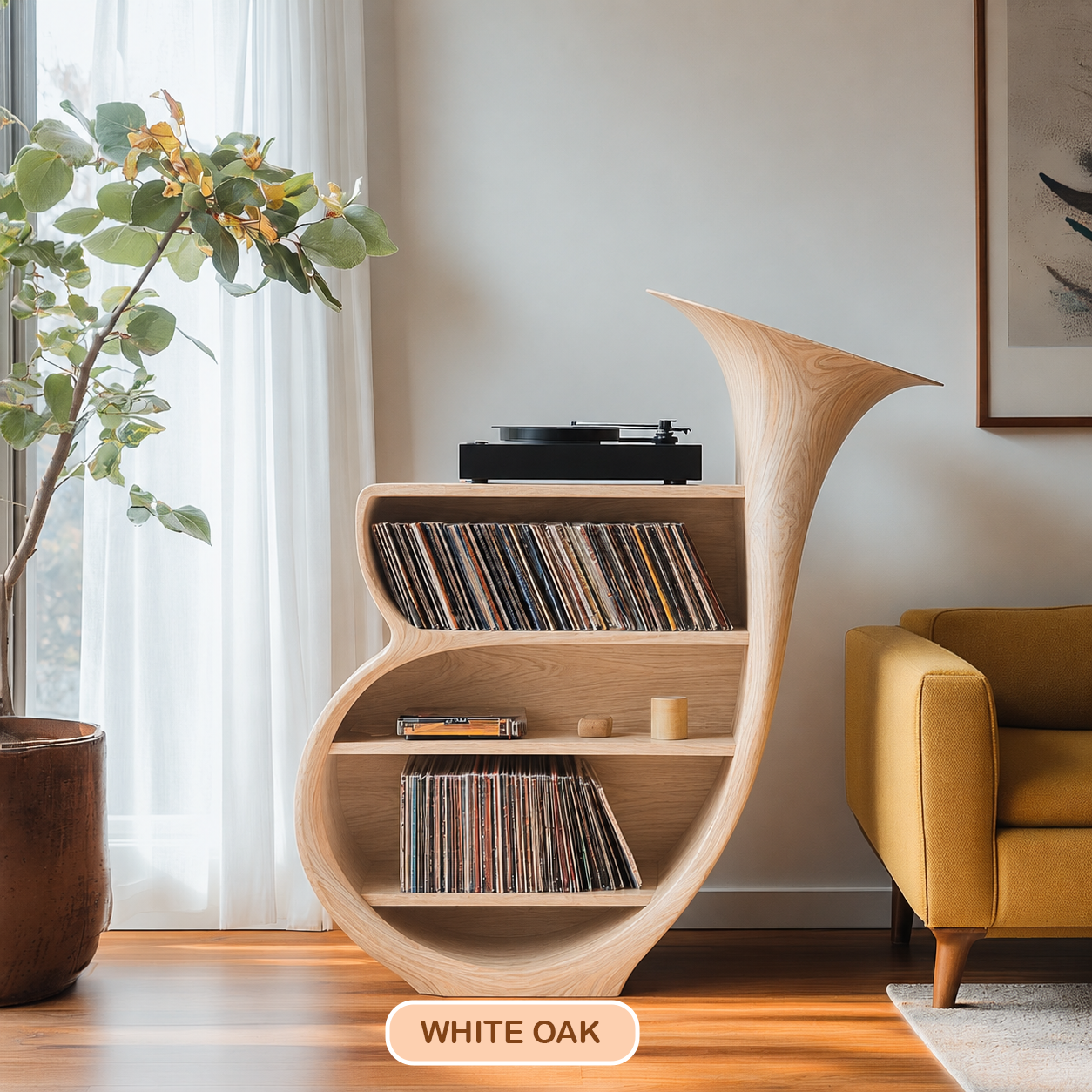 Organic Modern Record Player Stand