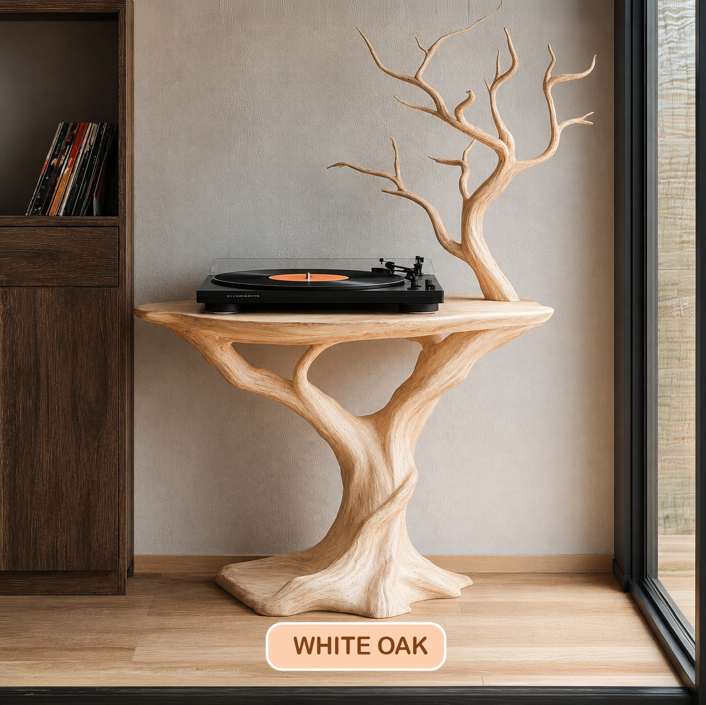 Organic Modern Sculptural Record Player Stand