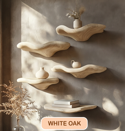 Minimalist Floating Wood Mushroom Shelf