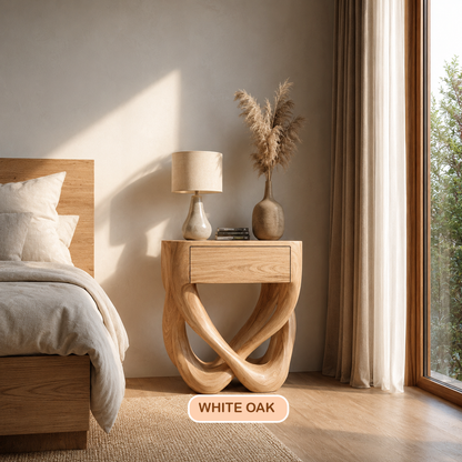Organic Modern Wood Minimalist Nightstand