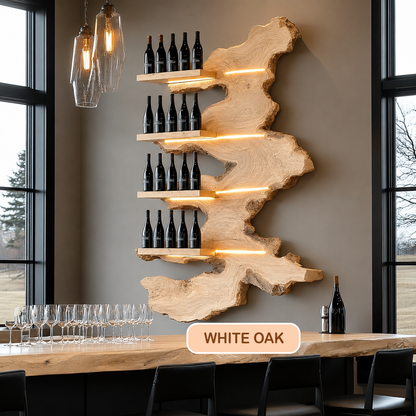 Handmade Solid Wood Live Edge Wine Rack
