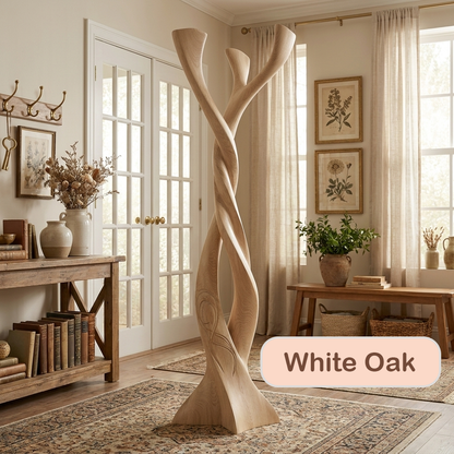 Sculptural Solid Wood Tree Coat Rack