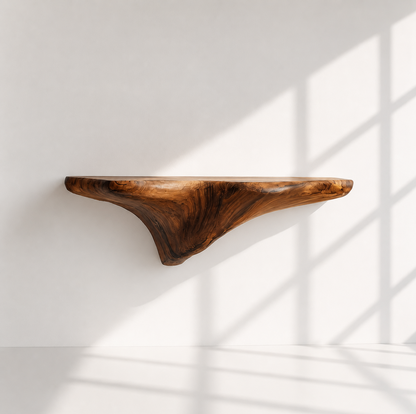 Organic Solid Wood Mushroom Floating Shelf