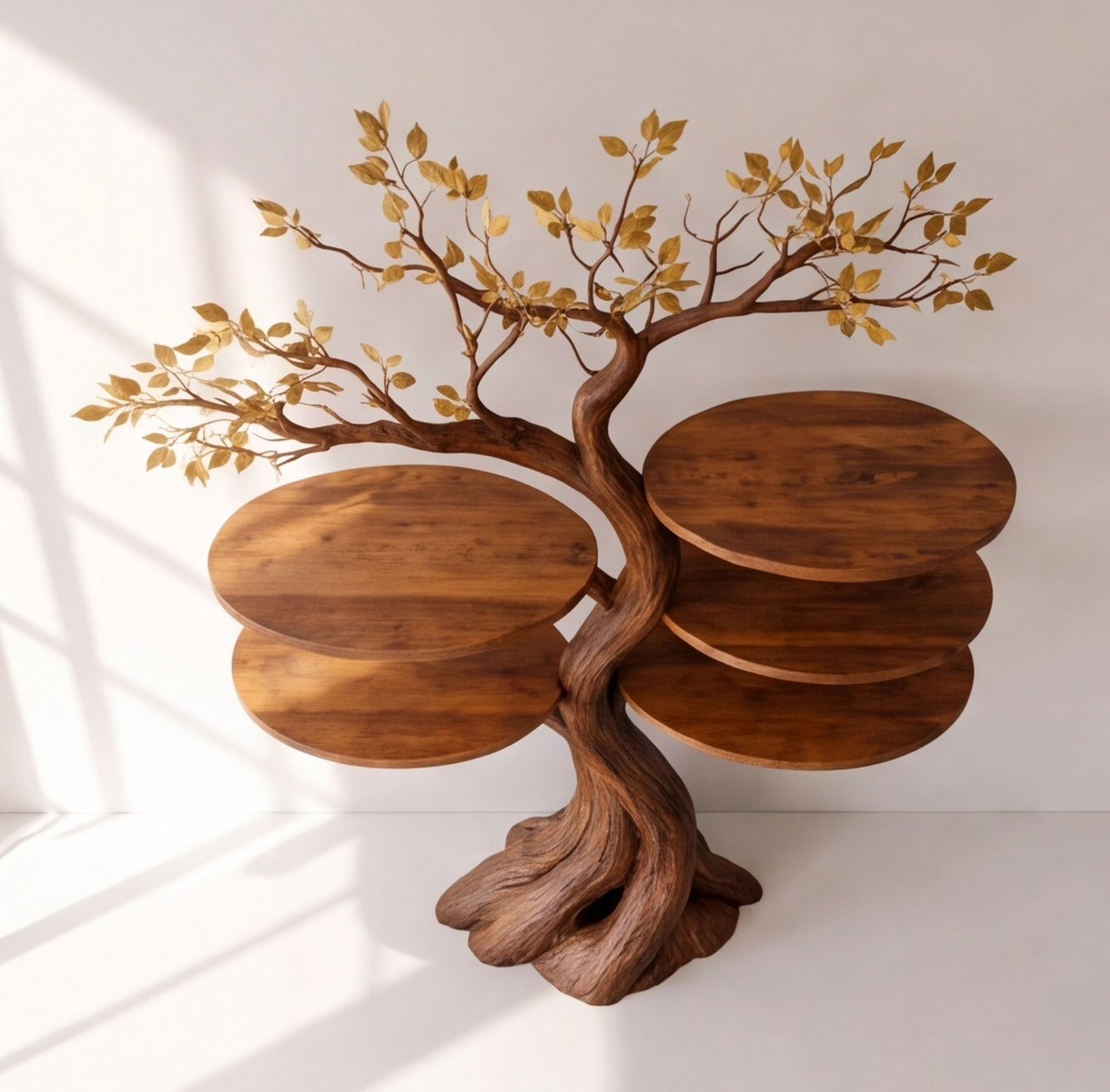 Rustic Modern Tree Wall Mounted Bookshelf