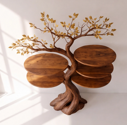 Rustic Modern Tree Wall Mounted Bookshelf