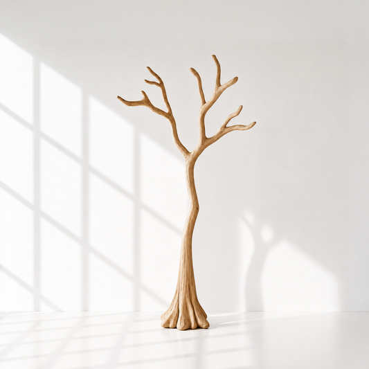 Natural Solid Wood Tree Coat Rack