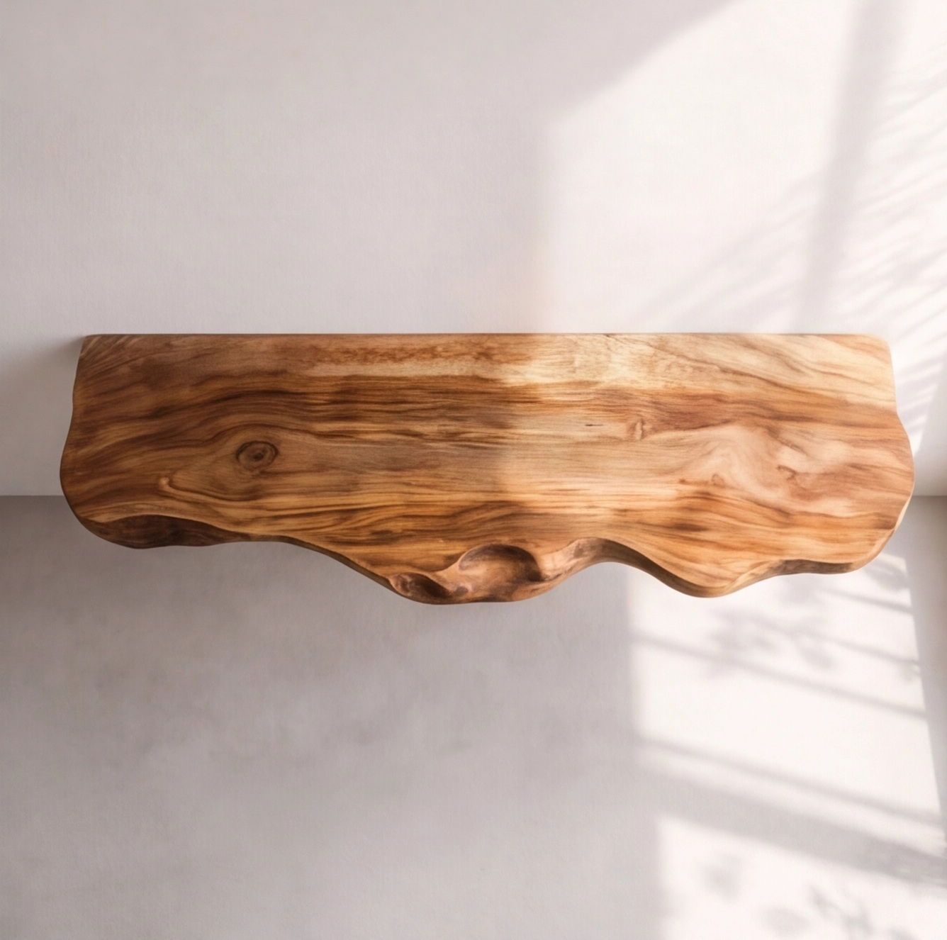 Wall-Mounted Live Edge Wood Bathroom Vanity