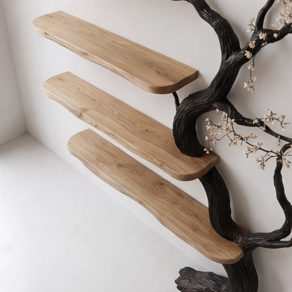 Rustic Wood Tree Branch Bookshelf