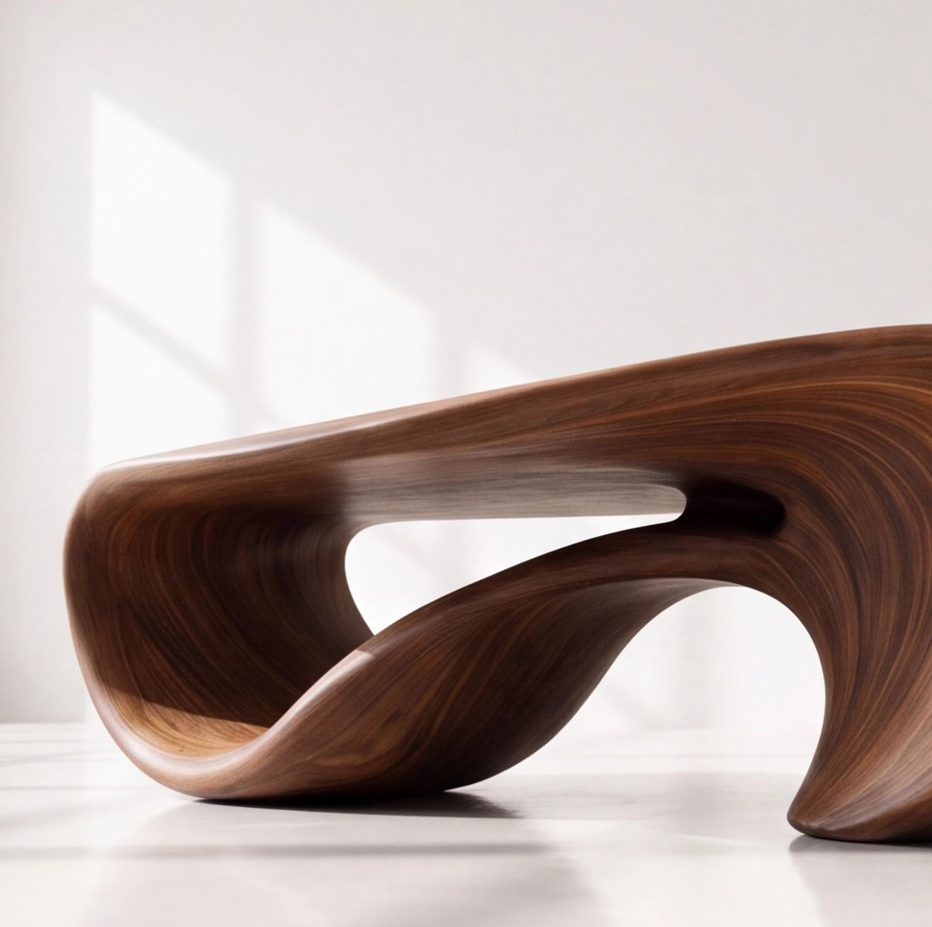 Organic Modern Sculptural Wood Coffee Table