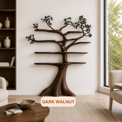 Wall Mounted Rustic Tree Bookshelf