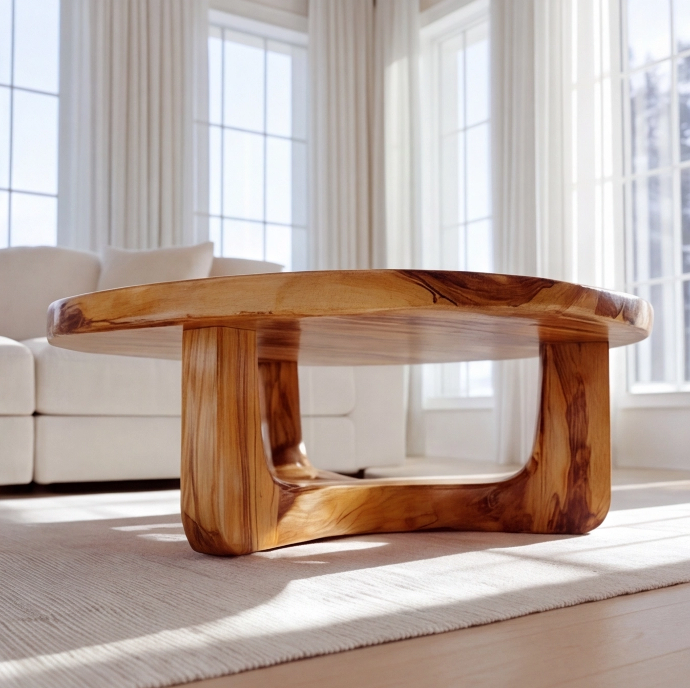 Modern Round Wood Coffee Table