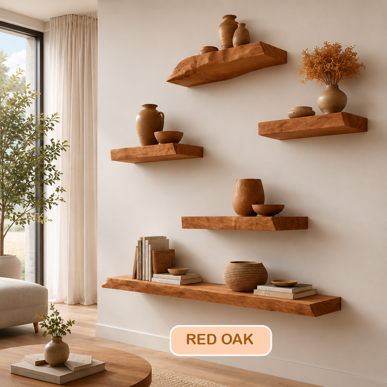 Handcrafted Solid Wood Floating Shelf