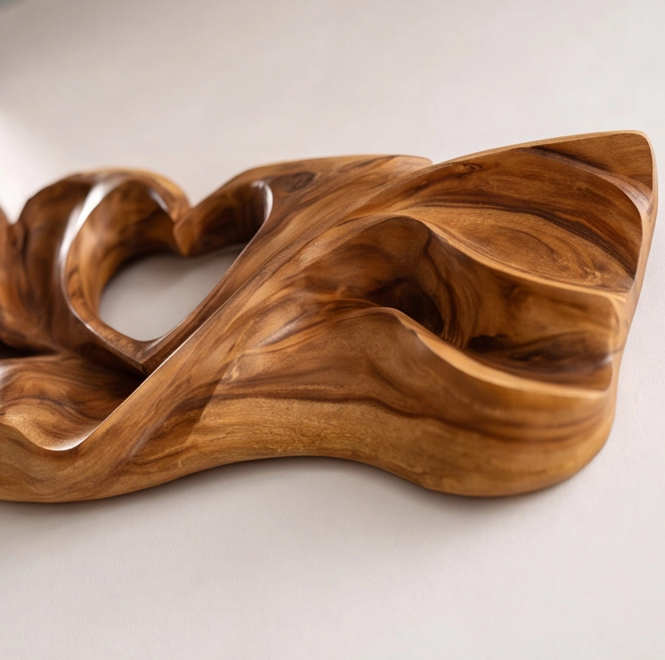 Abstract Wood Heart Wall Art Sculpture