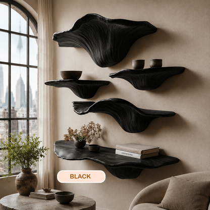 Organic Modern Wood Mushroom Floating Shelf