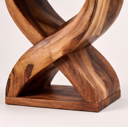Modern Sculptural Solid Wood Nightstand