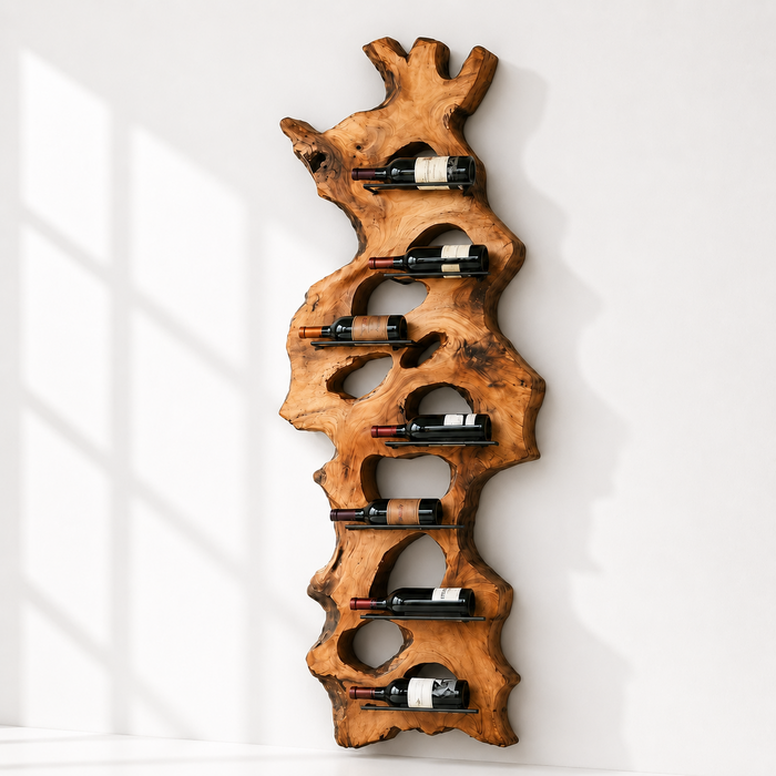 Floating Live Edge Wine Rack