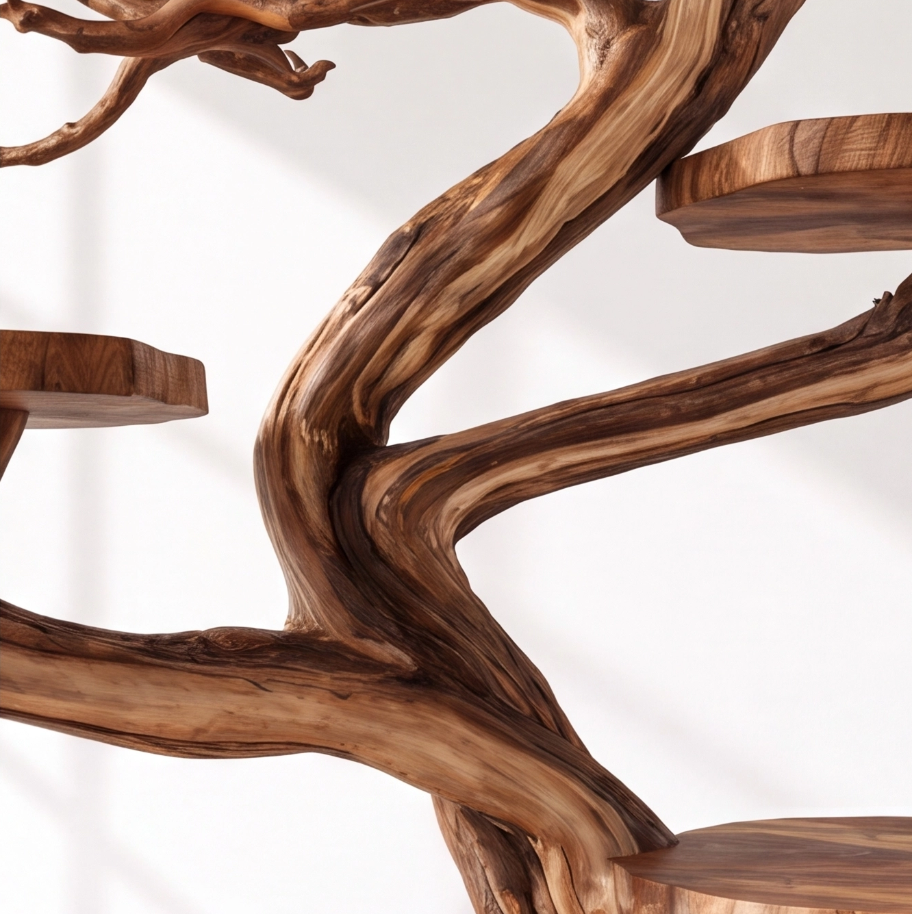 Tabletop Natural Wood Tree Branch Bird Stand