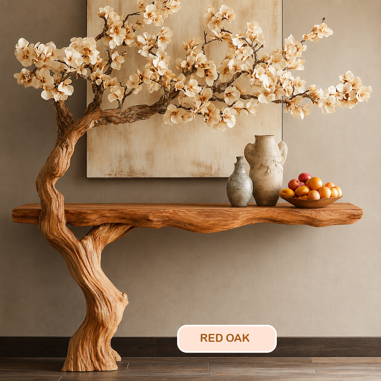 Artistic Wood Tree Shape Console Table