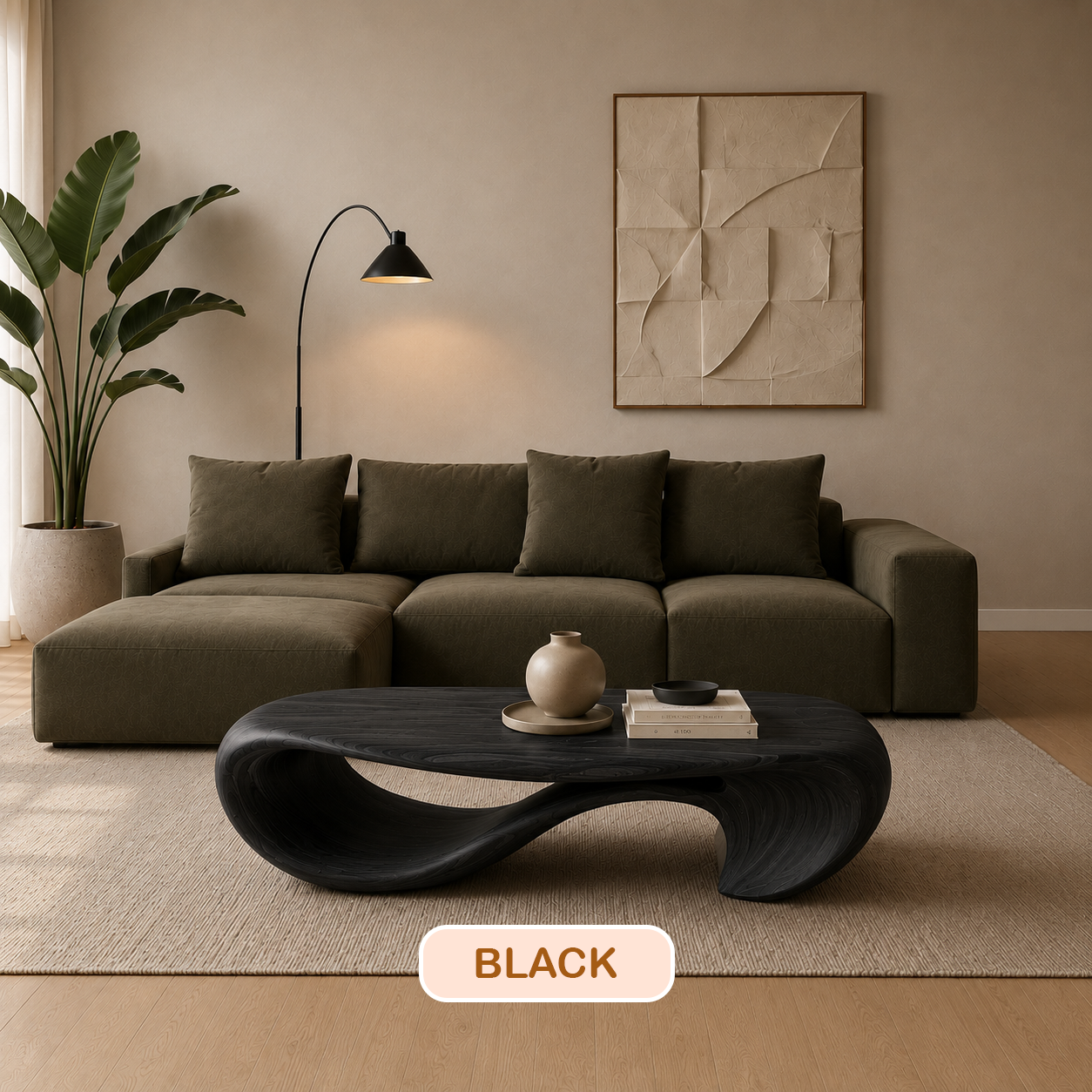 Organic Modern Sculptural Wood Coffee Table
