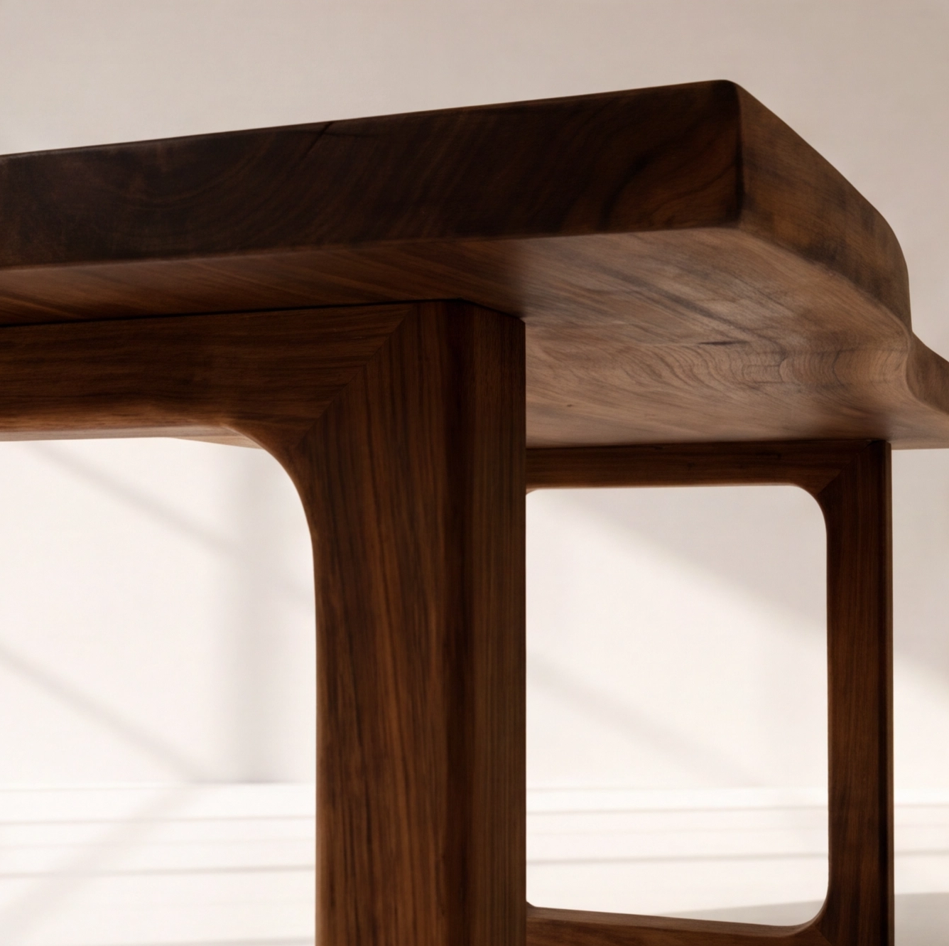 Modern Walnut Live Edge Wood Desk