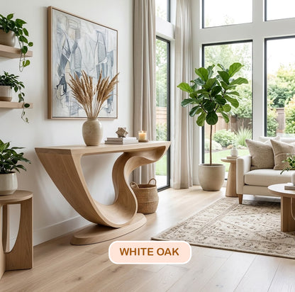 Organic Modern Sculptural Wood Console Table