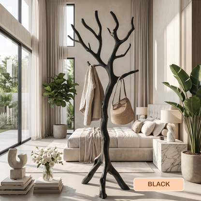 Rustic Wood Tree Coat Rack Stand