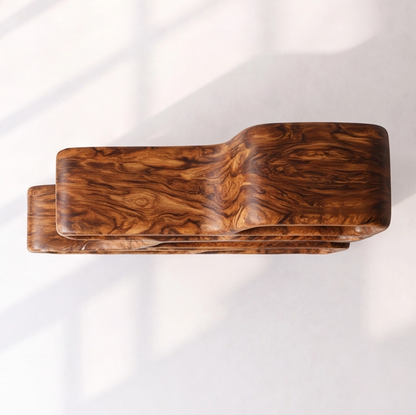 Modern Sculptural Solid Wood Bookshelf