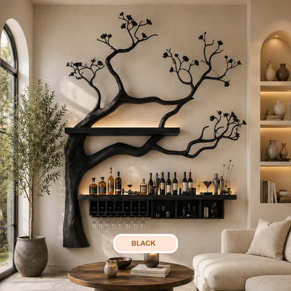 Rustic Solid Wood Wall Mounted Wine Rack