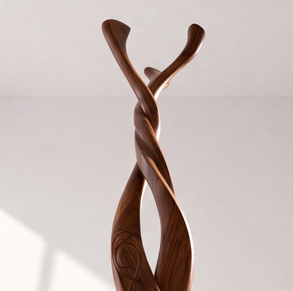 Sculptural Solid Wood Tree Coat Rack