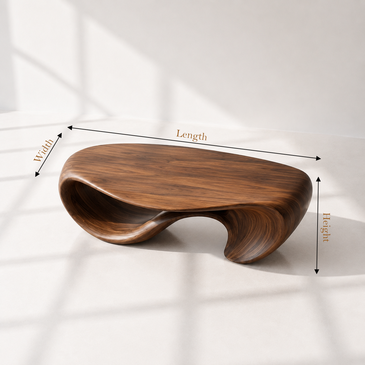 Organic Modern Sculptural Wood Coffee Table
