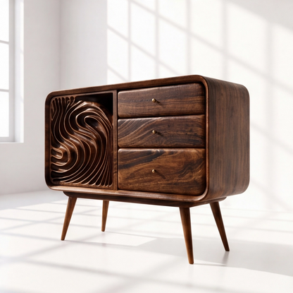Mid Century Modern Walnut Nightstand