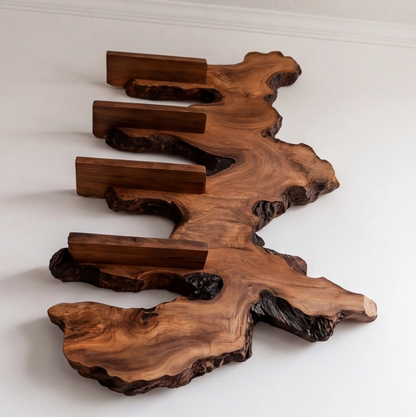 Handmade Solid Wood Live Edge Wine Rack
